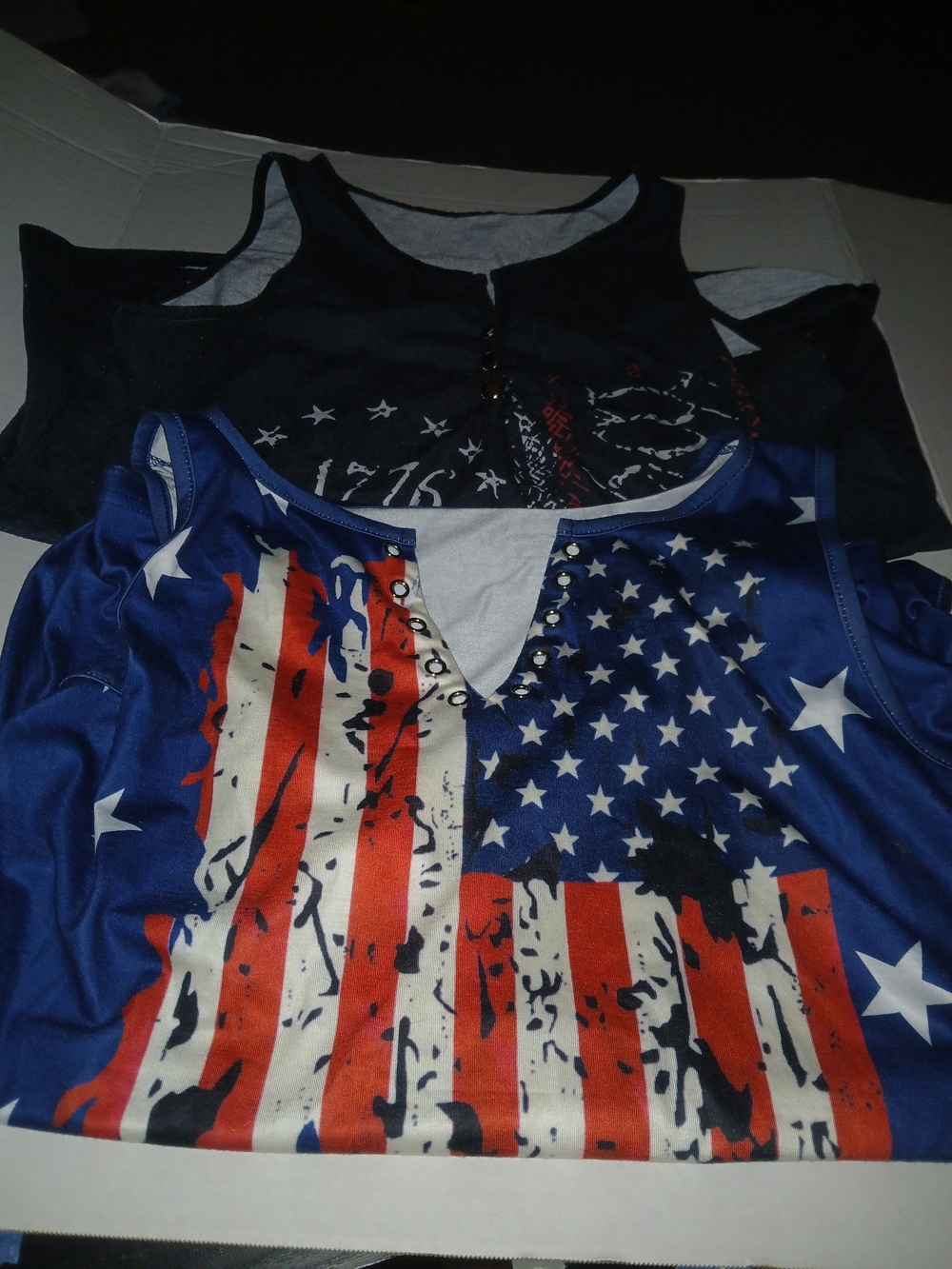 Women's American Flag Tank Top - Blue & Red